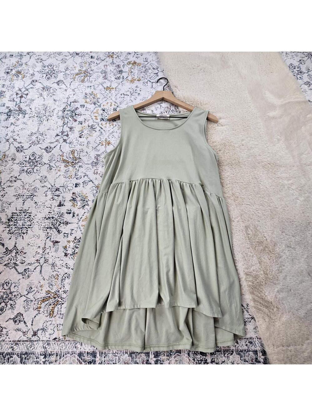 Zenana Babydoll Sleeveless Top Green Women XL